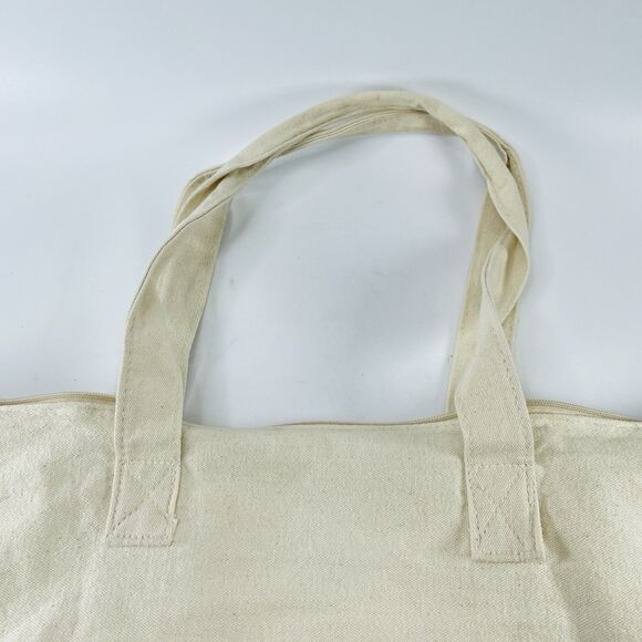 Omaha Public Library Reading Vintage Canvas Tote Bag Duffle Zipper Top 20x14 - Picture 5 of 12